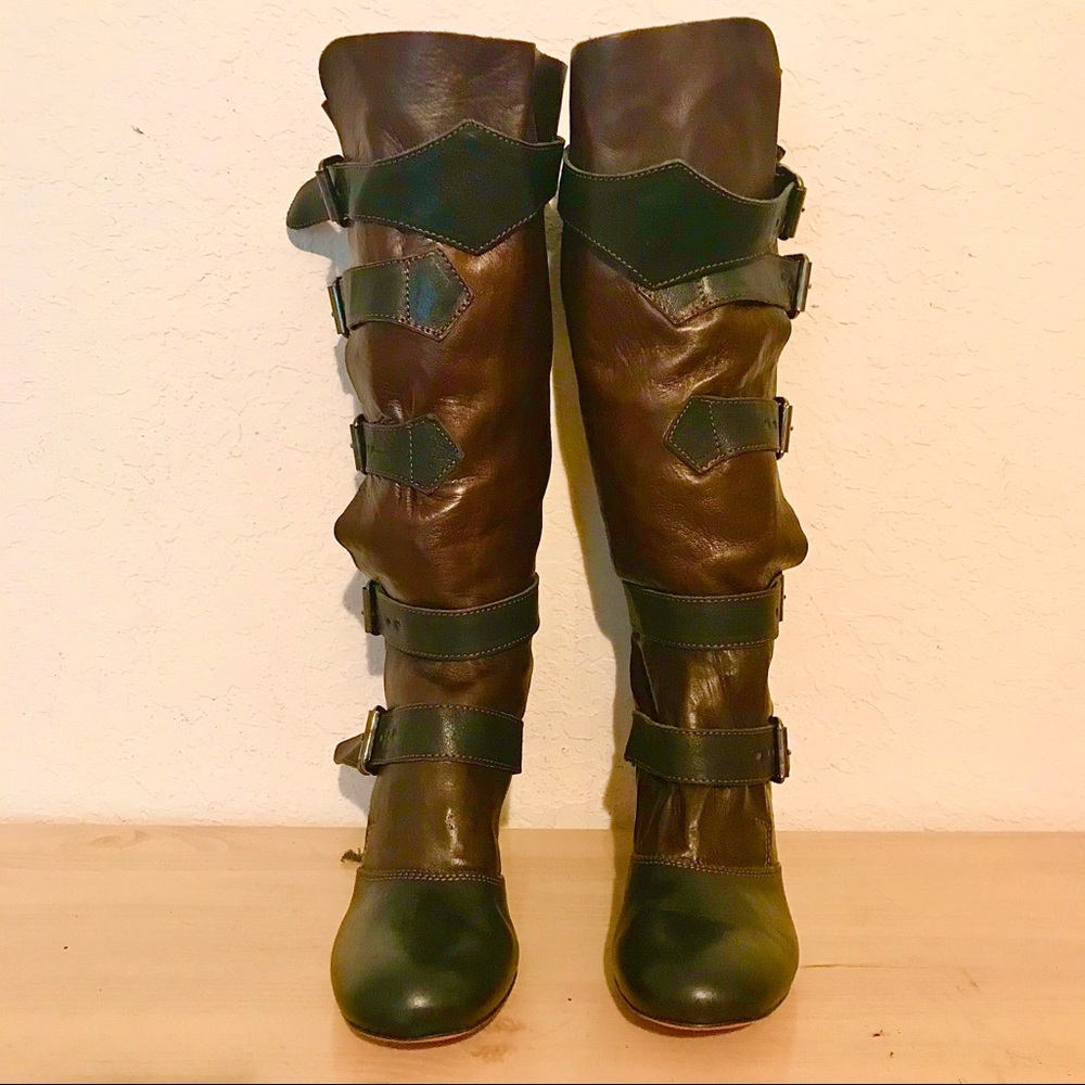 VIVIENNE WESTWOOD NEW 2 TONE STRAP & BUCKLE BOOTS